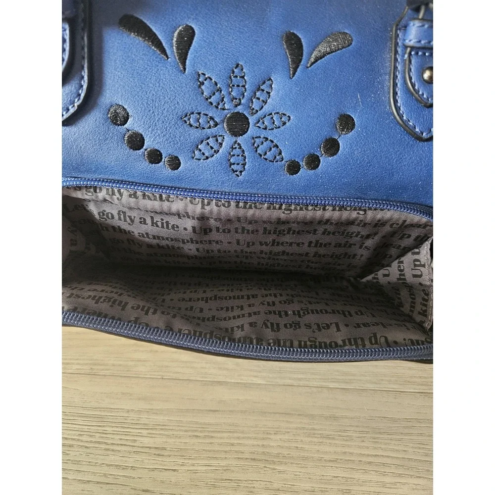 Danielle Nicole Disney Mary Poppins Blue Leather Satchel Handbag Umbrella Cutout